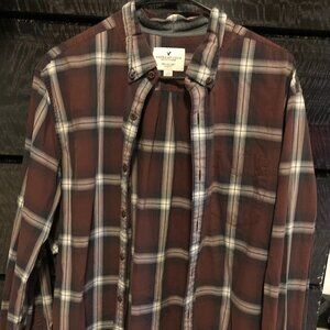 Men's American Eagle Long-Sleeved Collared Shirt Size Large.